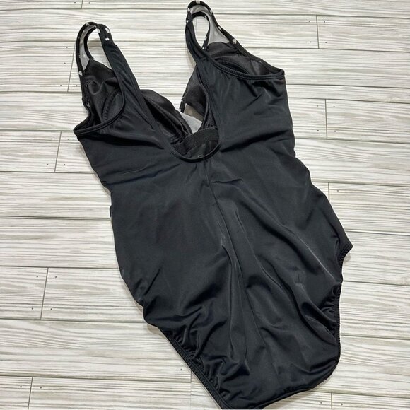 Inches Away Black & White Polka Dot One-Piece Swimsuit 8 Tummy Control - Picture 4 of 11